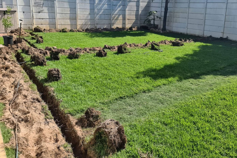 Irrigation system trenching